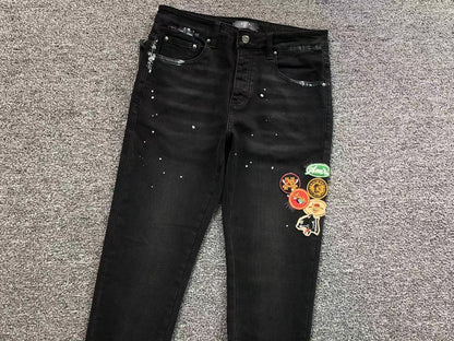 Calça AMIRI Patch Badge Black Denim