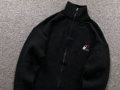 Suéter AMI Paris Gola Alta Zip Heartlock