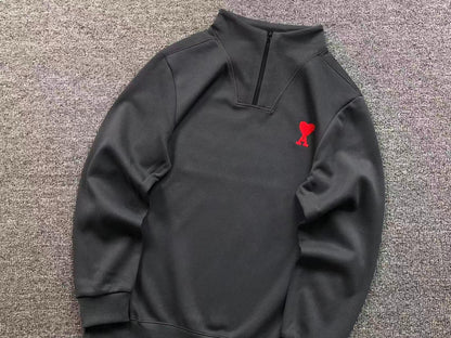Moletom AMI Paris Ami de Cœur Half Zip