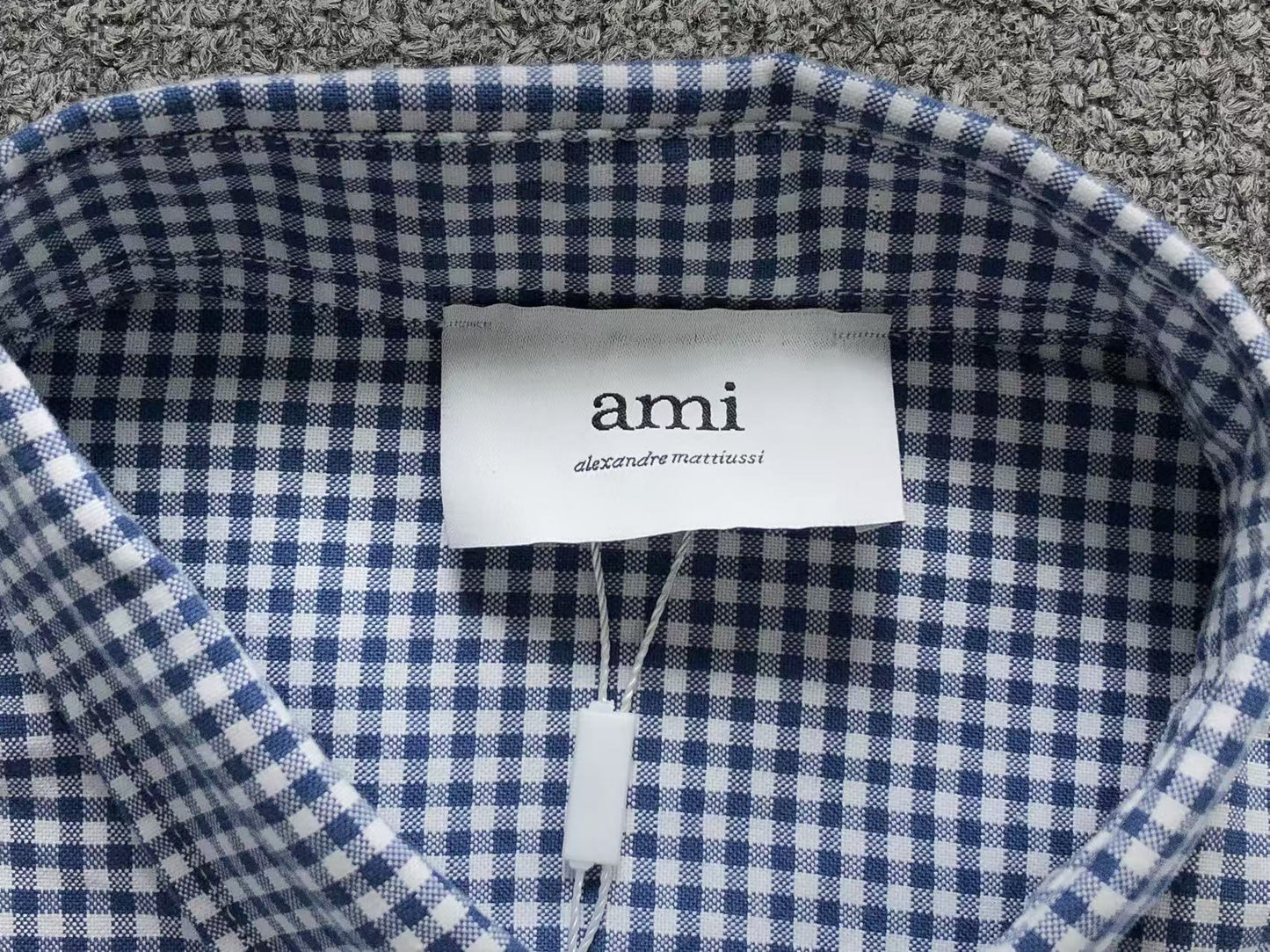Camisa AMI Paris Vichy Big Heart Logo