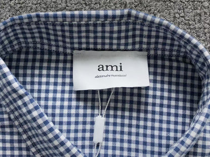 Camisa AMI Paris Vichy Big Heart Logo