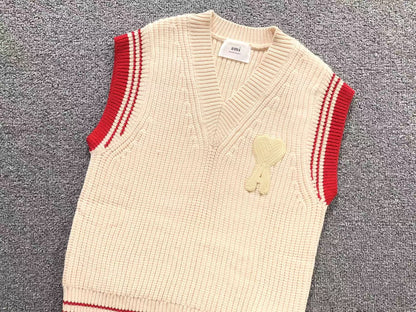 Suéter AMI Paris Tricot V Neck Heart Logo