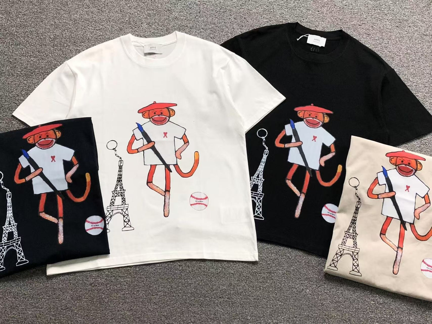 Camiseta AMI Paris Monkey Graphic Tee
