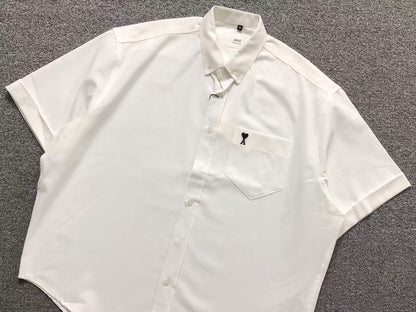 Camisa AMI Paris Signature Heart Oxford Minimal