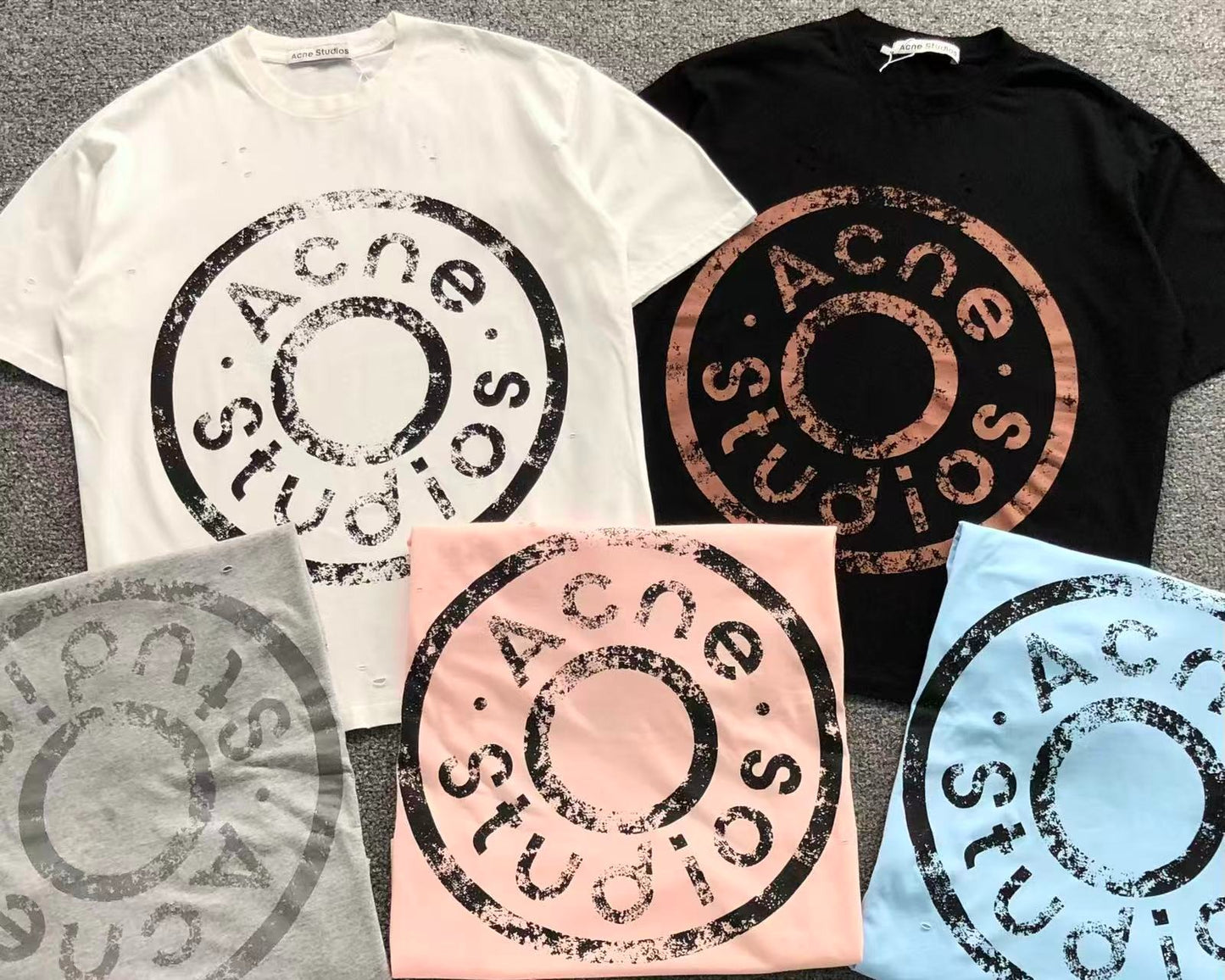 Camiseta Acne Studios Distressed Round Logo