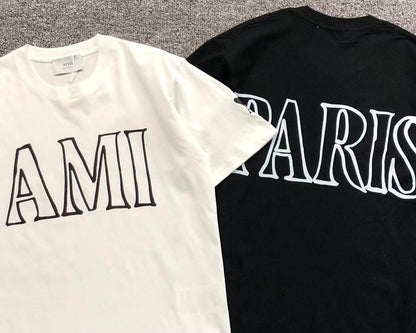 Camiseta AMI Paris Logo Typo Graphic