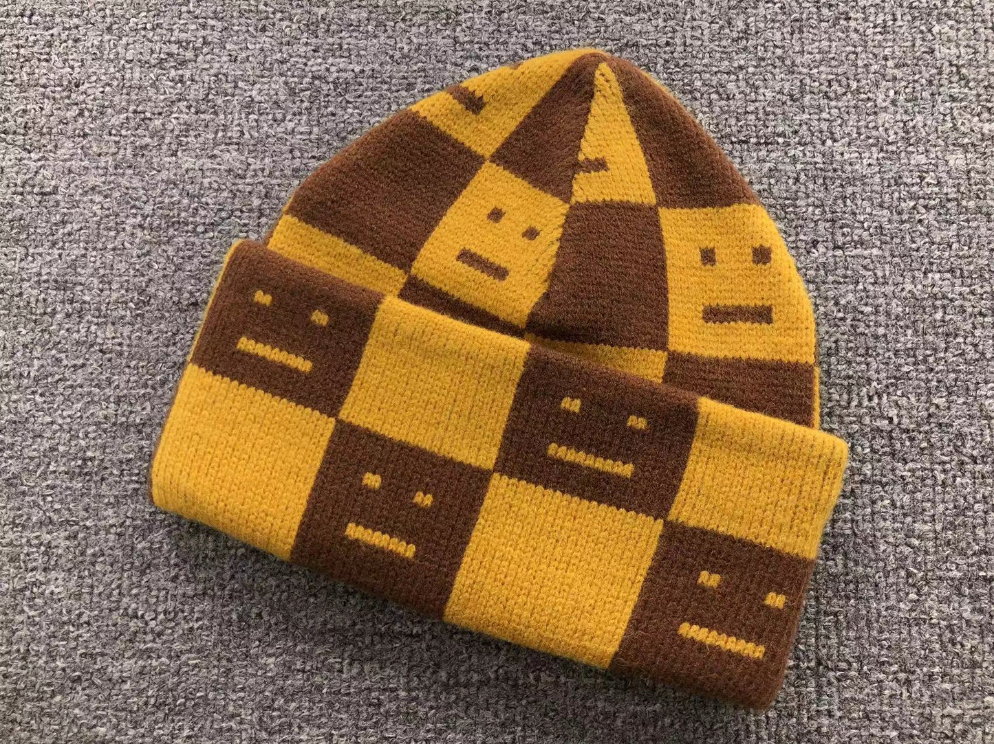 Touca Acne Studios Checkered Knit