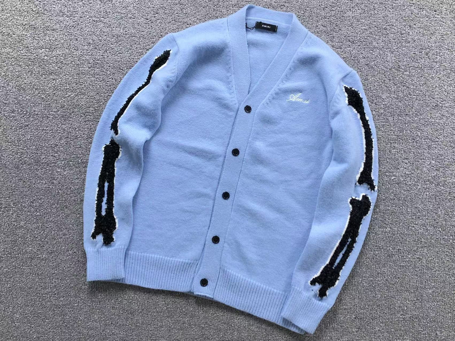 Suéter Cardigan AMIRI Sleeve Bone Signature