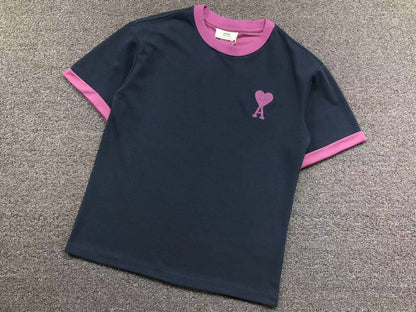 Camiseta AMI Paris Contrast Heart Ringer