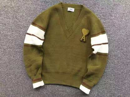 Suéter AMI Paris V-Neck Vintage Knit