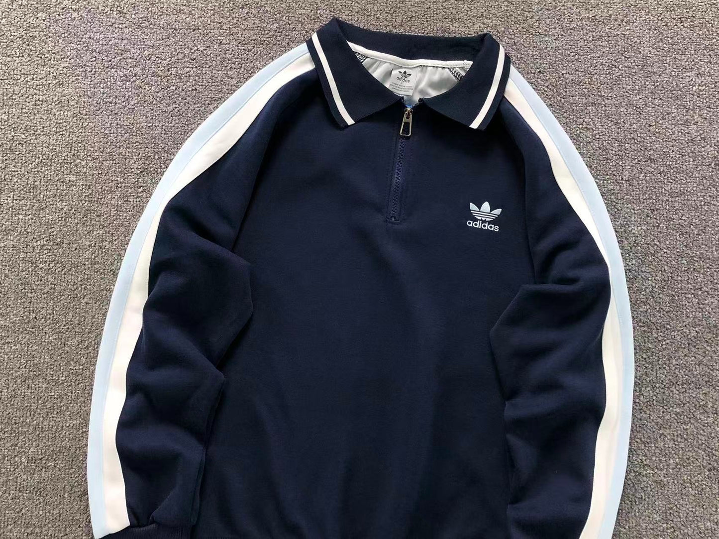 Moletom Adidas Originals Half Zip Vintage Stripes