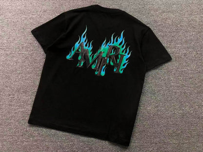 Camiseta AMIRI Blue Flames Logo