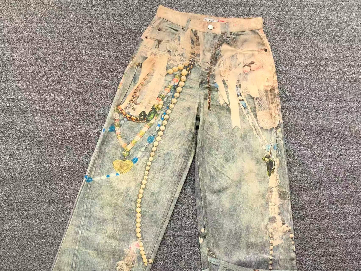 Calça Acne Studios Distressed Chain Wash