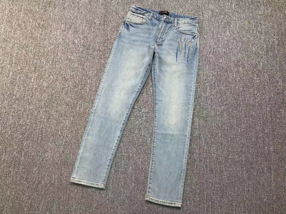 Calça AMIRI Paint Drip Light Wash