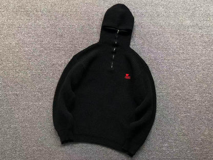 Suéter AMI Paris Knit Half-Zip Coração Minimal