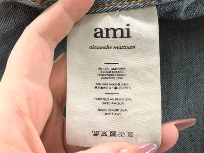 Camisa AMI Paris Washed Denim Heart Feminino