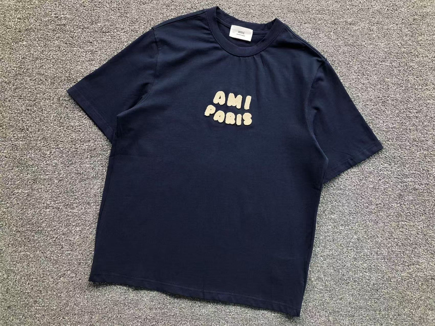 Camiseta AMI Paris Textured Logo Chenille Tee