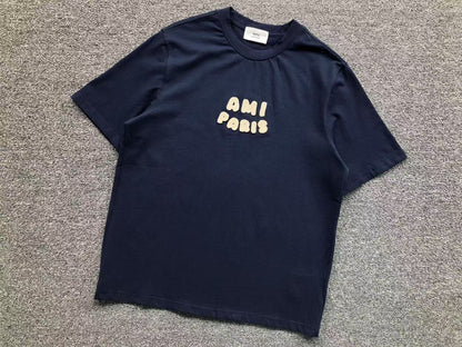 Camiseta AMI Paris Textured Logo Chenille Tee
