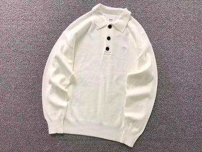 Suéter Polo AMI Paris Coração Minimal
