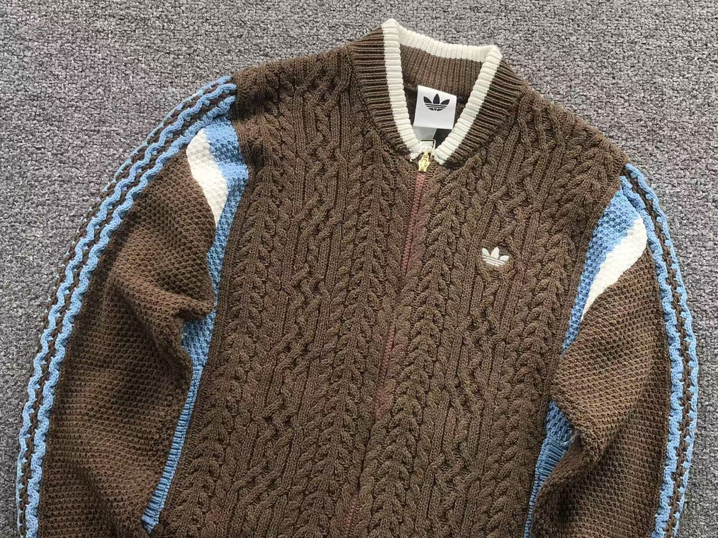 Jaqueta Adidas Cable Knit Zip Sweater