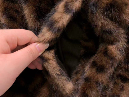 Jaqueta Adidas Leopard Faux Fur Jacket