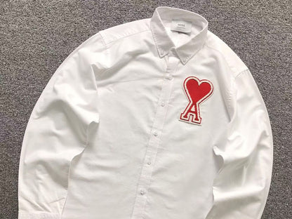 Camisa Social AMI Paris Big Heart Oxford