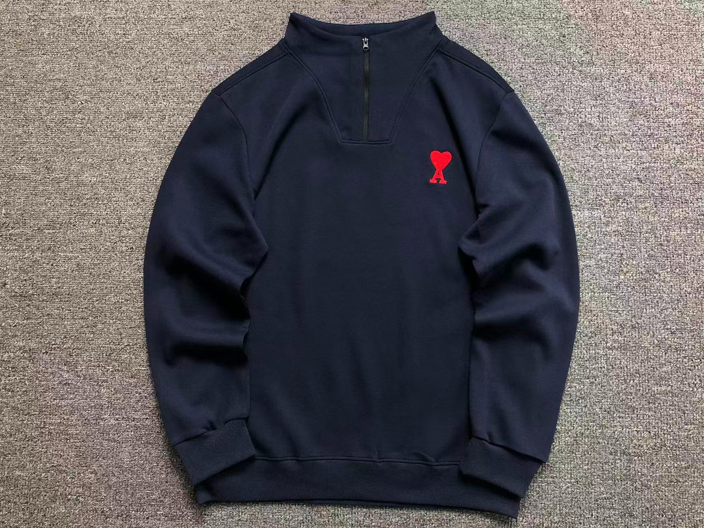 Moletom AMI Paris Ami de Cœur Half Zip