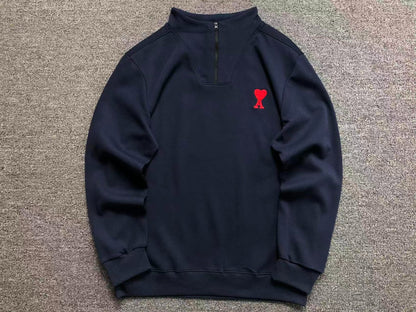 Moletom AMI Paris Ami de Cœur Half Zip