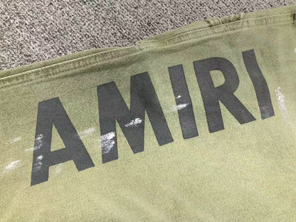 Calça AMIRI Military Green Logo Cargo Denim