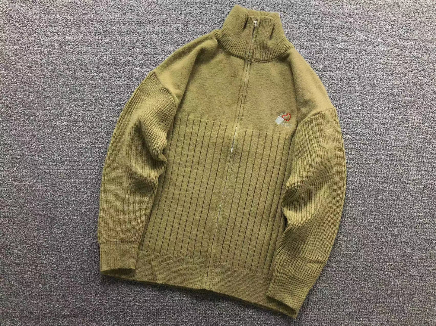 Suéter AMI Paris Gola Alta Zip Heartlock