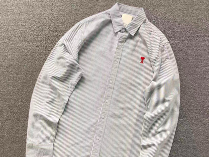 Camisa AMI Paris Striped Mini Heart Premium