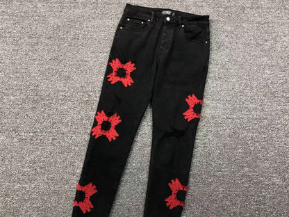 Calça AMIRI Bullet Hole Patch Black Denim