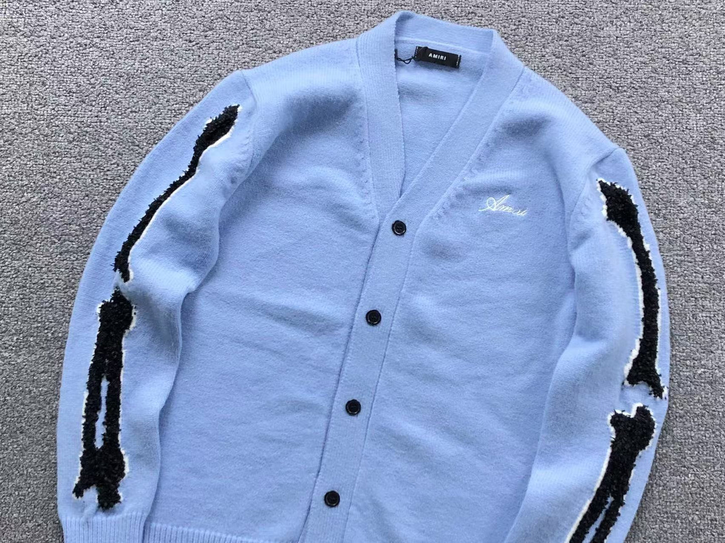 Suéter Cardigan AMIRI Sleeve Bone Signature