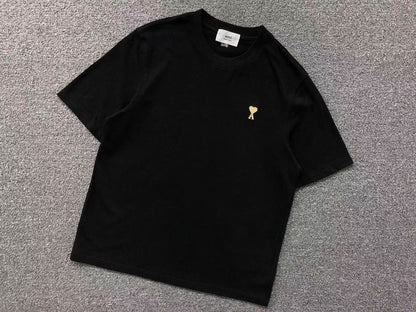 Camiseta AMI Paris Mini Heart Logo Contrast Tee