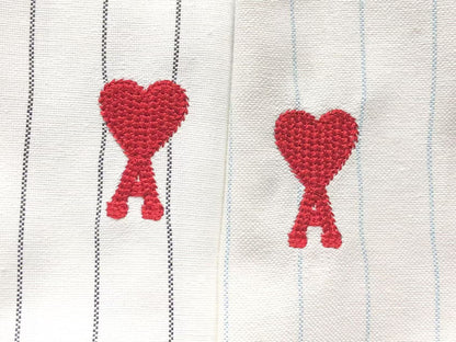 Camisa AMI Paris Striped Heart Manga Longa