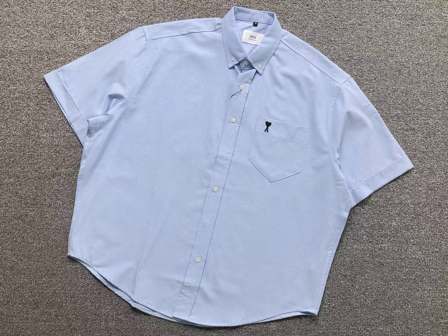 Camisa AMI Paris Signature Heart Oxford Minimal