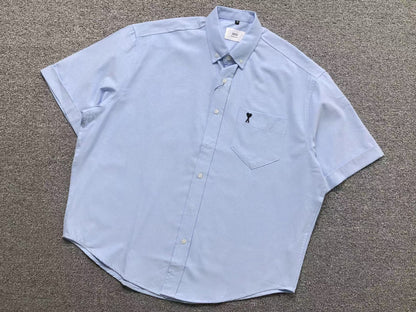 Camisa AMI Paris Signature Heart Oxford Minimal