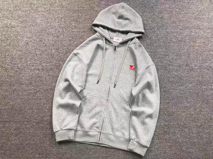 Moletom AMI Paris com Zíper Logo Coração Paris