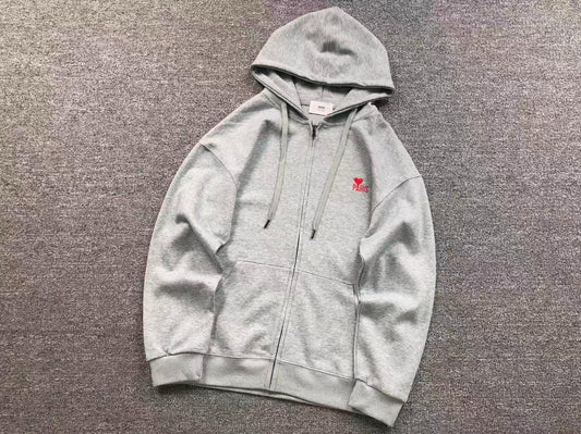 Moletom AMI Paris com Zíper Logo Coração Paris