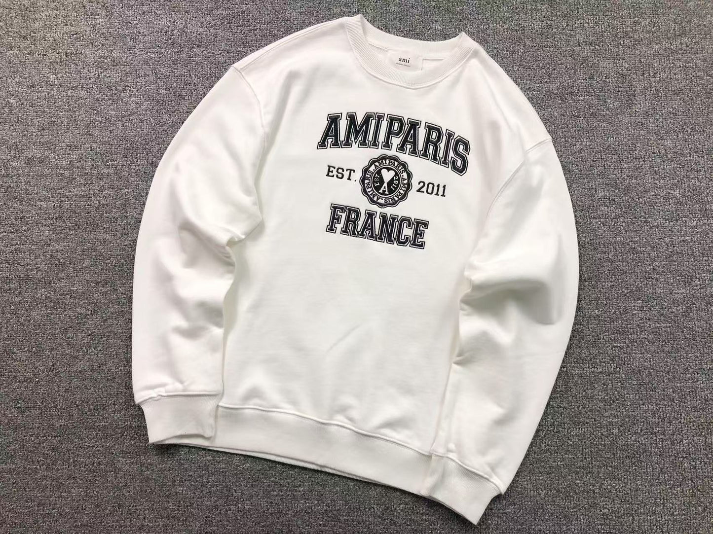 Moletom AMI Paris Logo Collegiate Crewneck