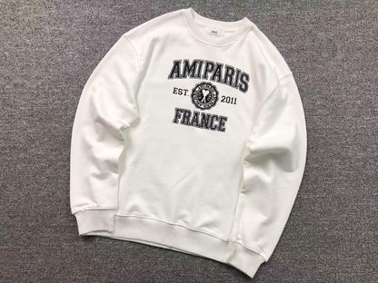 Moletom AMI Paris Logo Collegiate Crewneck