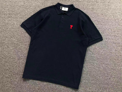Camiseta Polo AMI Paris Logo Coração Bordado