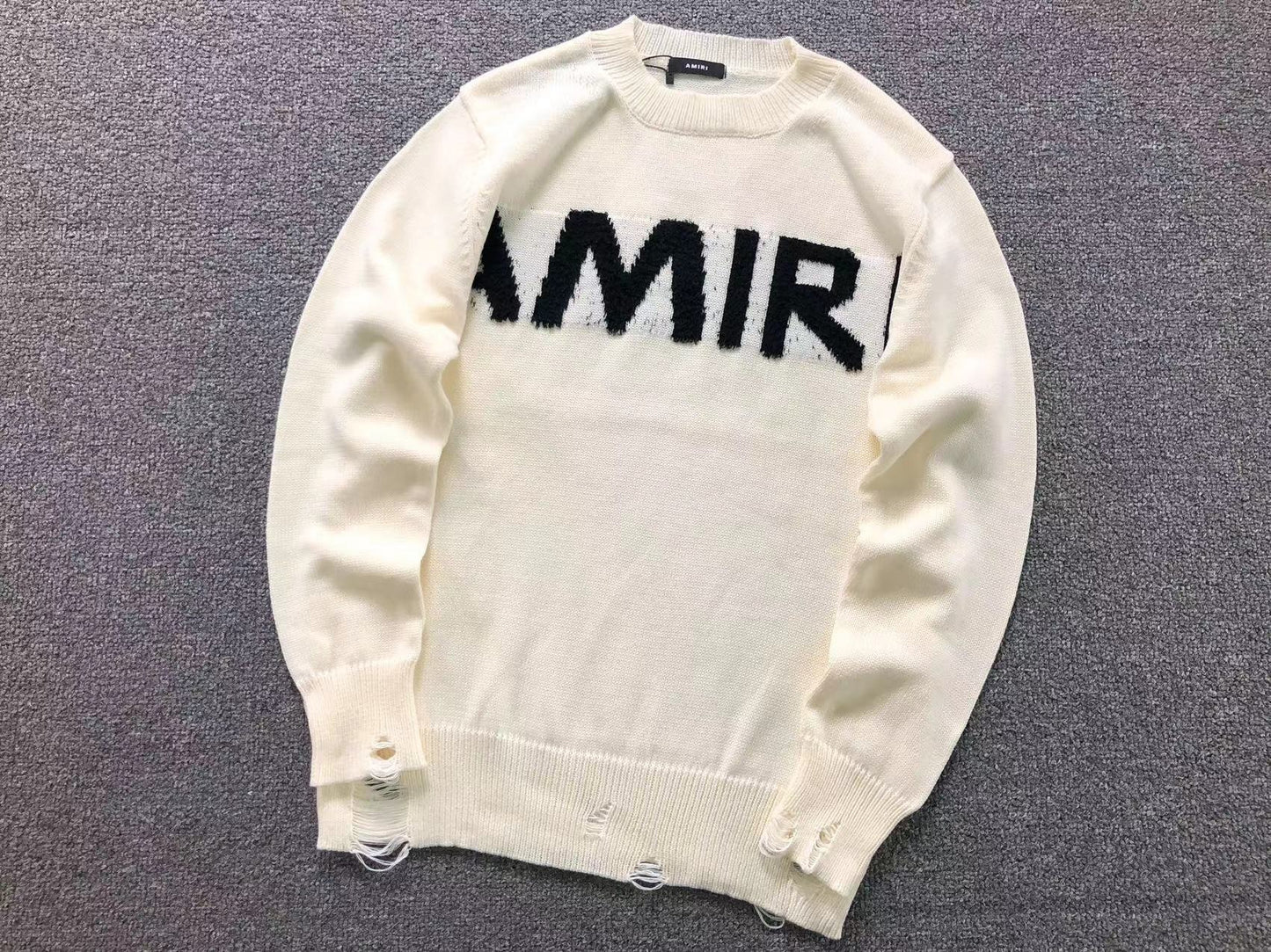 Suéter AMIRI Brush Logo Distressed