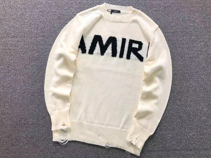 Suéter AMIRI Brush Logo Distressed