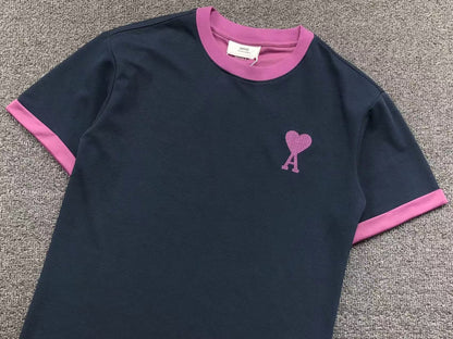Camiseta AMI Paris Contrast Heart Ringer