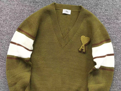 Suéter AMI Paris V-Neck Vintage Knit