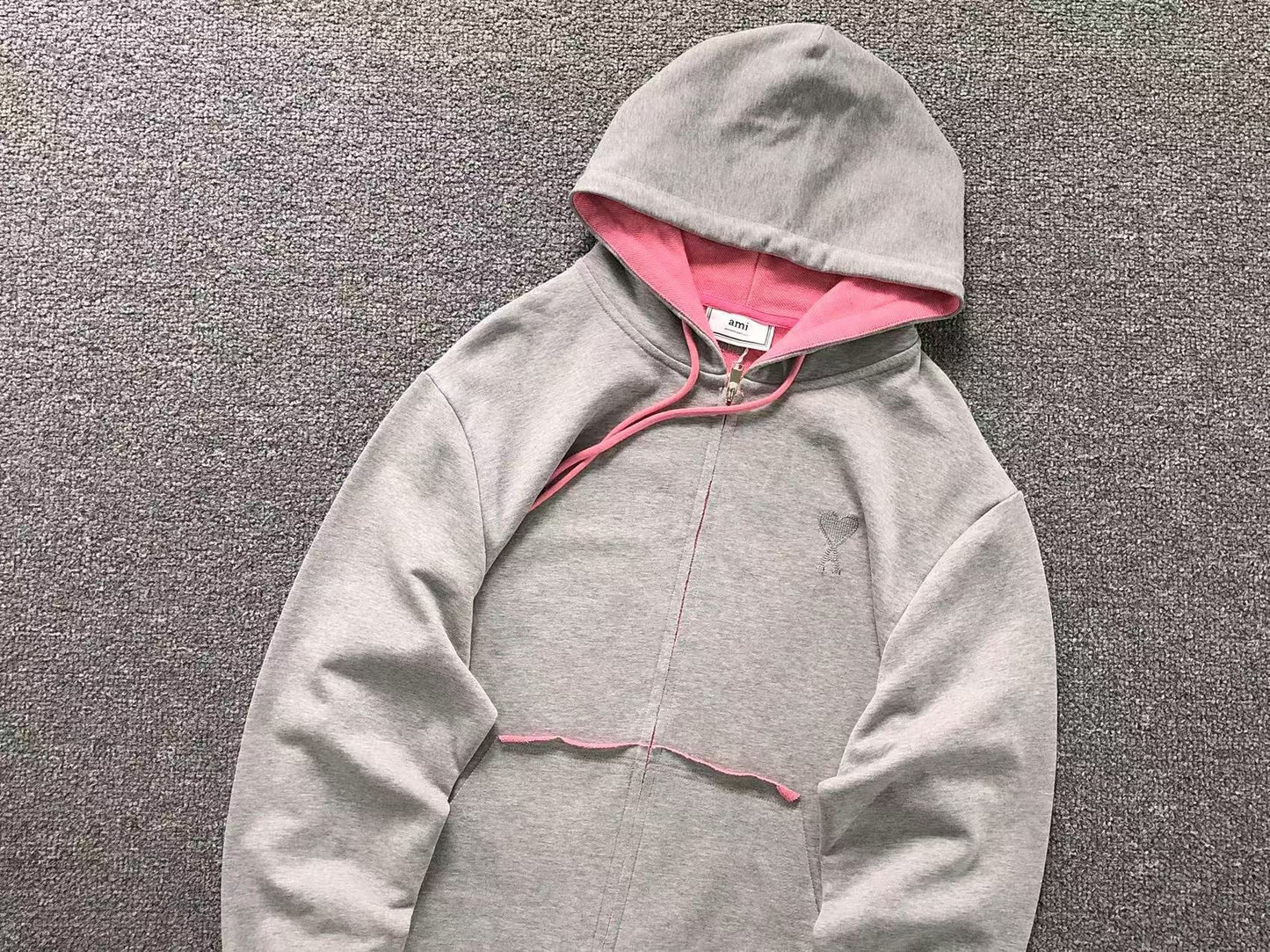 Moletom AMI Paris Ami de Cœur Contrast Zip Hoodie
