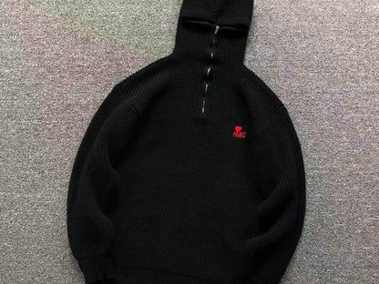 Suéter AMI Paris Knit Half-Zip Coração Minimal
