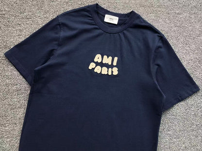 Camiseta AMI Paris Textured Logo Chenille Tee