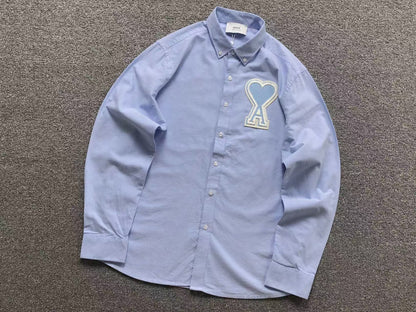 Camisa Social AMI Paris Big Heart Oxford
